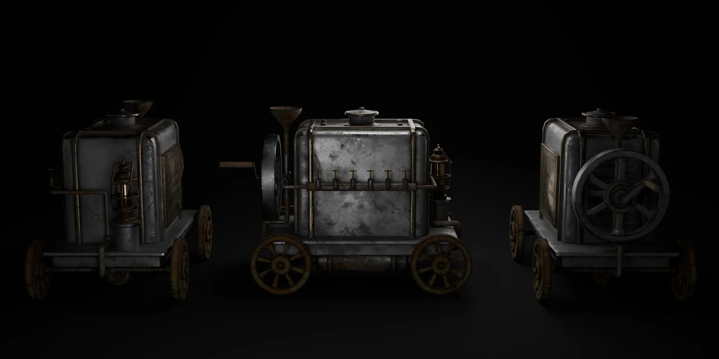 Rear, front and side.